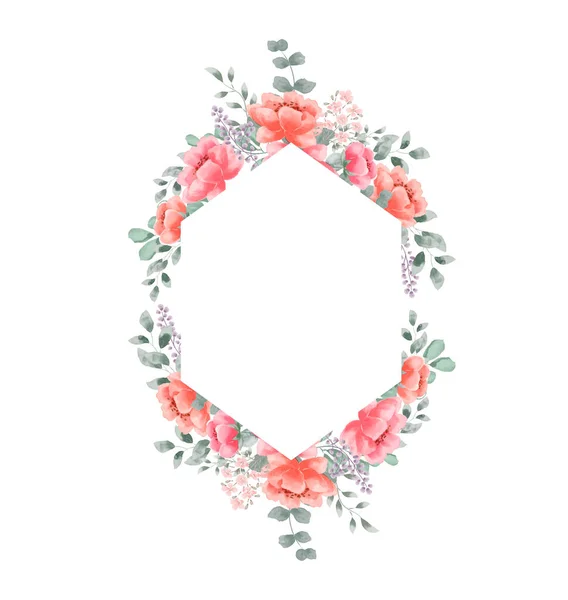 Elegant Pink Flower Eucalyptus Vector Wedding Invitation Pattern Backgrounds — Stock Vector