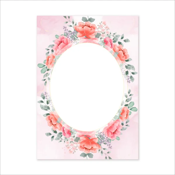 Elegante Rosa Aquarellblumen Einladungskarten Muster — Stockvektor