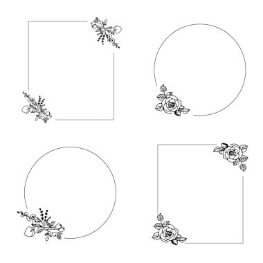 Karalama kız çiçek vektörü