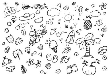 karalama çiçekleri vektör illüstrasyonu