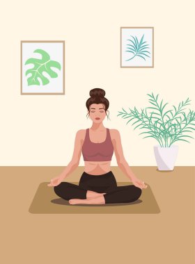Yoga meditasyon posterleri vektörü