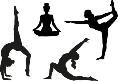 Yoga meditasyon posterleri vektörü