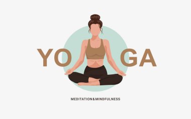 Yoga meditasyon posterleri vektörü