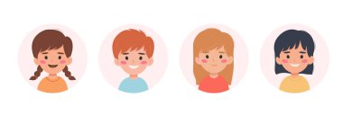 Okul çocukları vektör illüstrasyonu