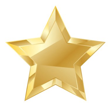 3d altın yıldız vektörü 