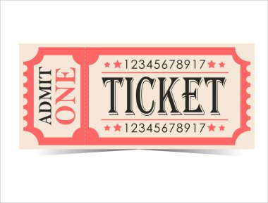 Bilet vektörü. Eski tarz sinemada.
