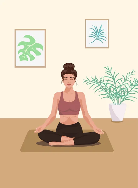 Yoga Meditación Carteles Vector — Vector de stock