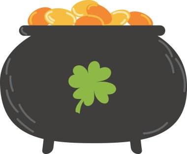 Yeşil yonca, yonca, yeşil bira, altın sikke çömleği ve beyaz arka planda gökkuşağı içeren Aziz Patrick Günü 'nde mega elementler mutlu olsun. Aziz Patrick Günü 'nde büyük miktarda tipografi. Aziz Patrick Günü ...