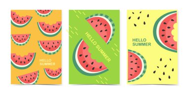 Yaz indirimi afişleri ve posterleri. Web ve sosyal medya afişleri, baskı materyalleri, haber tasarımları, kuponlar, pazarlama için vektör illüstrasyonları