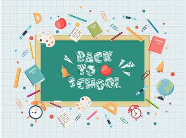 Okula geri dön, konuşma balonu. Pankart, poster, konuşma balonu