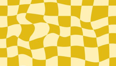 1970 Daisy Flowers ve Trippy Grid Kusursuz Pastel Leylak Renkleri Dekorasyonu. El Çizimi Vektör İllüstrasyonu. 70 'ler Tarzı, Harika Arka plan, Duvar Kağıdı. Düz Tasarım, Hippi Estetiği.