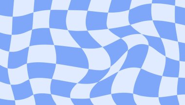 1970 Daisy Flowers ve Trippy Grid Kusursuz Pastel Leylak Renkleri Dekorasyonu. El Çizimi Vektör İllüstrasyonu. 70 'ler Tarzı, Harika Arka plan, Duvar Kağıdı. Düz Tasarım, Hippi Estetiği.