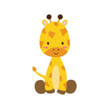 Safari hayvanları ve çiçeklerle dolu şirin çıkartmalar. Savana ve safari komik çizgi film çıkartmalı hayvanlar