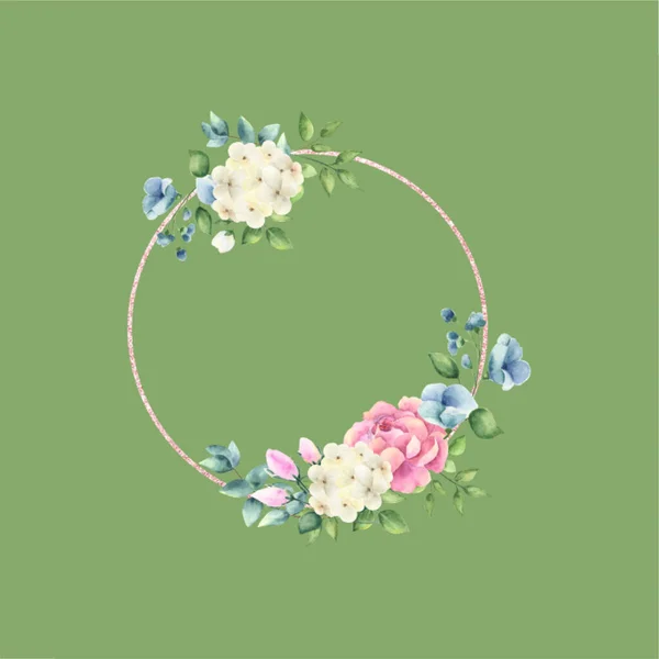 Girlanda Okrągły Układ Kwiatów Noszonych Lub Zawieszanych Dekoracji Piękne Ślubne — Zdjęcie stockowe
