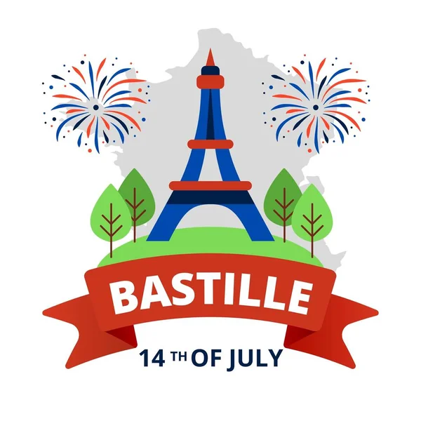 일러스트 디자인 배경에 일러스트 Bastille Day Design Happy Day — 스톡 사진