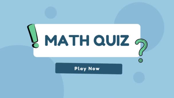 Math Quiz Children Addition Short Video Addition Quiz Math Quiz — Stock Video