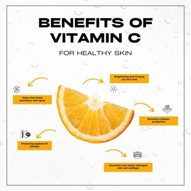 Sağlıklı ve C vitamini cilt sağlığı, doğal vitamin ürünü