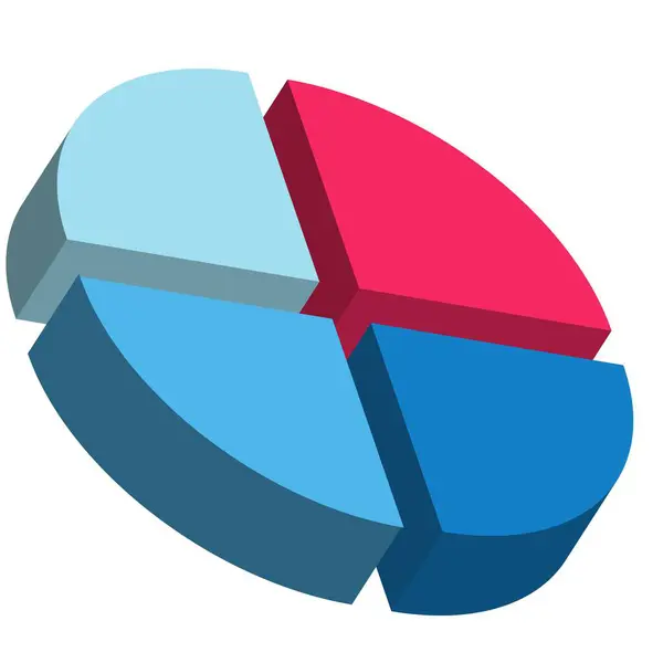 chart pie chart icon, isometric style