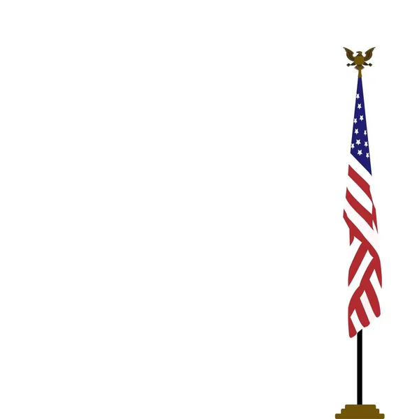Amerikaanse Vlag Geïsoleerd Wit — Stockfoto