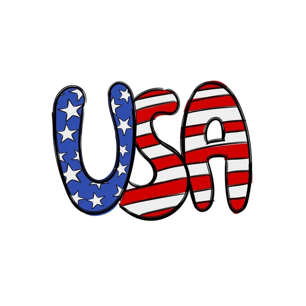 Usa Vlajka Podobě Hvězdy Usa Písmena Usa Vlajka Design — Stock fotografie