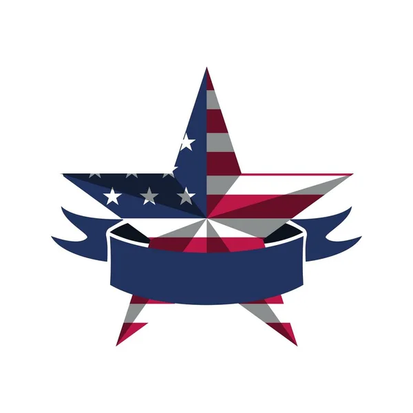 Αμερικανική Σημαία Αστέρια Και Κορδέλα Διάνυσμα Σχεδιασμό Αστέρι Λογότυπο Σχεδιασμό — Φωτογραφία Αρχείου