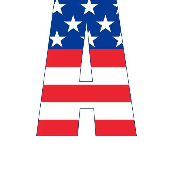 Amerikai Zászlót Amerikai Szimbólumok Díszítik Egy Levél Amerikai Lobogó Dizájnban — Stock Fotó