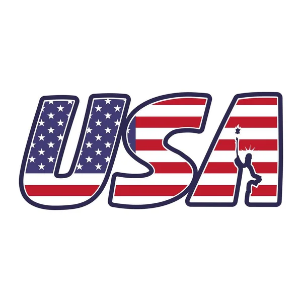 Amerikaanse Vlag Met Amerikaanse Vlag Usa Brief Vlag Ontwerp — Stockfoto