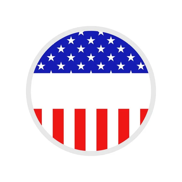 美国国旗在圆形图标孤立在白色背景 矢量图解 美国圆形徽章 — 图库照片