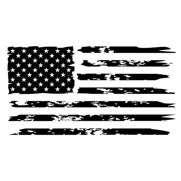 有怨气效果的美国国旗 美国国旗孤立在白色背景的国旗上 美国国家独立日 美国国旗的圆形矢量图解 — 图库照片