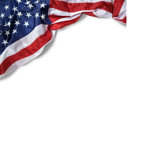 Vlag Van Amerika Met Kopieerruimte Voor Tekst Witte Achtergrond Illustratie — Stockfoto