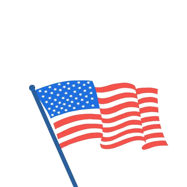 アメリカ合衆国の国旗 白い背景の国旗で孤立した国旗 アメリカ独立記念日 ラウンドシェイプベクター アメリカ国旗のイラスト — ストック写真