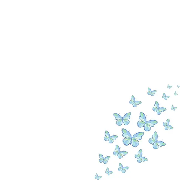 blue butterflies background.Blue morpho butterflies fly on white background. Vector illustration. Decorative print.