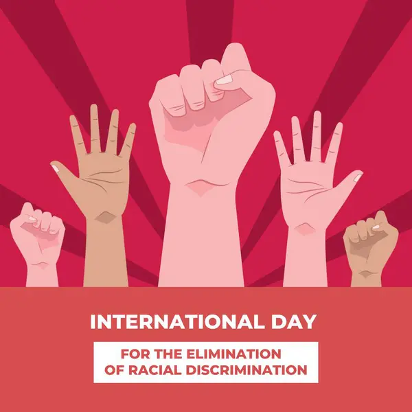 world racism day background with people and hands of racial people.