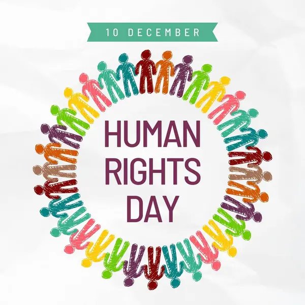 Human rights day circular design circular human icons, multi color.