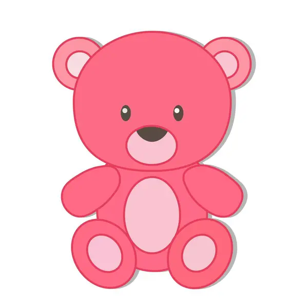 valentines day, Smiling teddy bear vector cartoon, pink teddy bear.