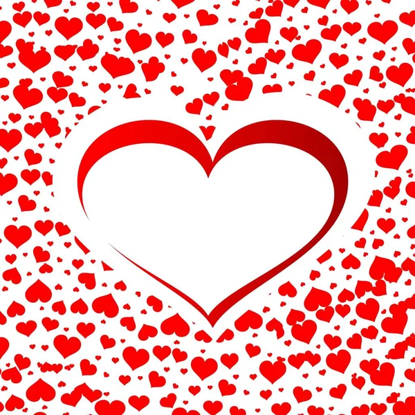 Rotes Herz Mit Weißem Hintergrund — Stockfoto