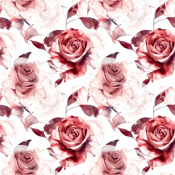 Rozen Naadloze Aquarel Patroon Bloemen Perfect Voor Wrappers Wallpapers Bruiloft — Stockfoto