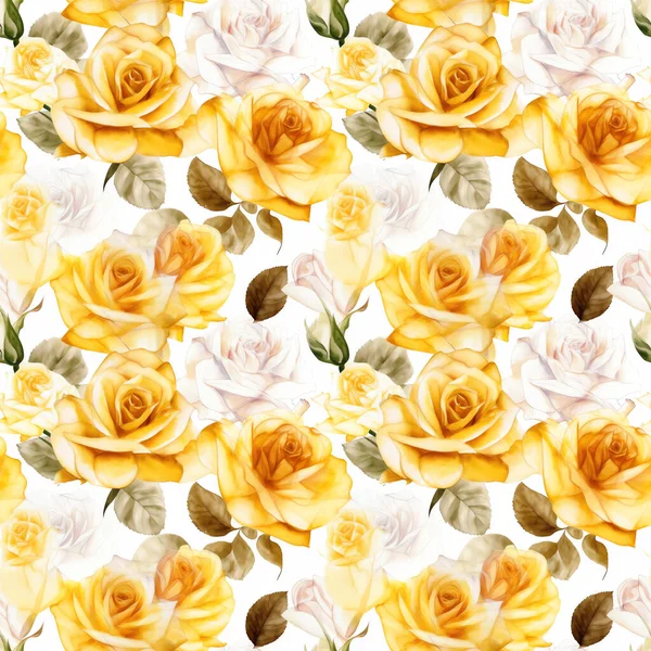 Rózsa Zökkenőmentes Akvarell Mintás Virágok Tökéletes Papírok Háttérképek Esküvői Meghívók — Stock Fotó