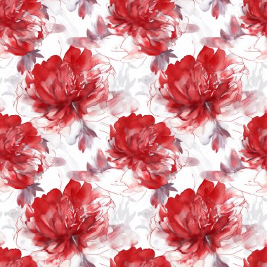 300 dpi 4096x4096 Yüksek Çözünürlüklü Yazdırmaya Hazır Kusursuz Suluboya desenli Çiçekler Şakayık