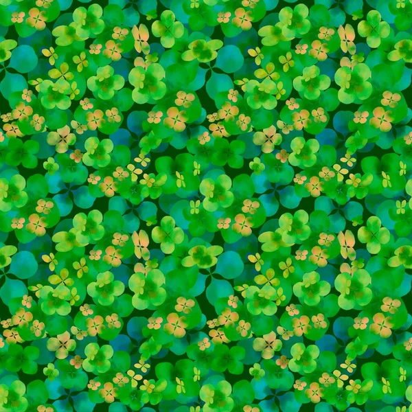 绿色的三叶草图案 花朵叶茂 大自然 乡村风格 美丽的形象 3D插图 — 图库照片