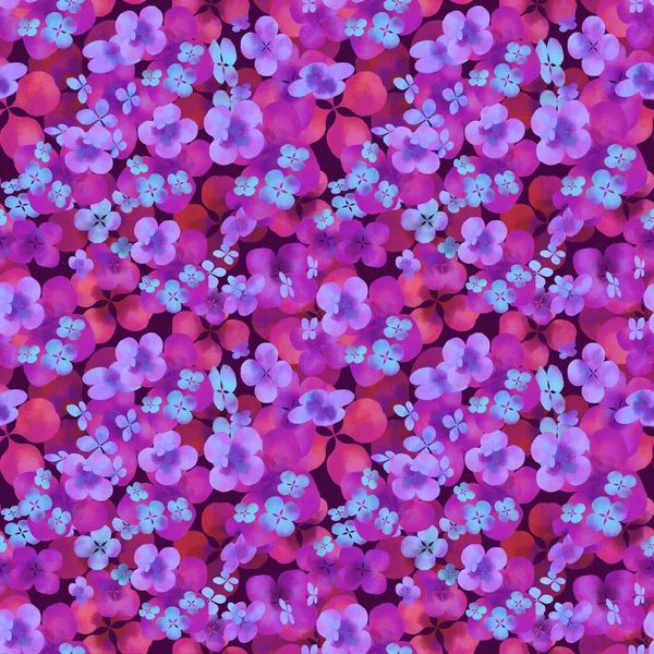 ピンクと赤のクローバーパターン 花や葉で花壇 カントリースタイル美しい画像 3Dイラスト 秋の夏春 — ストック写真