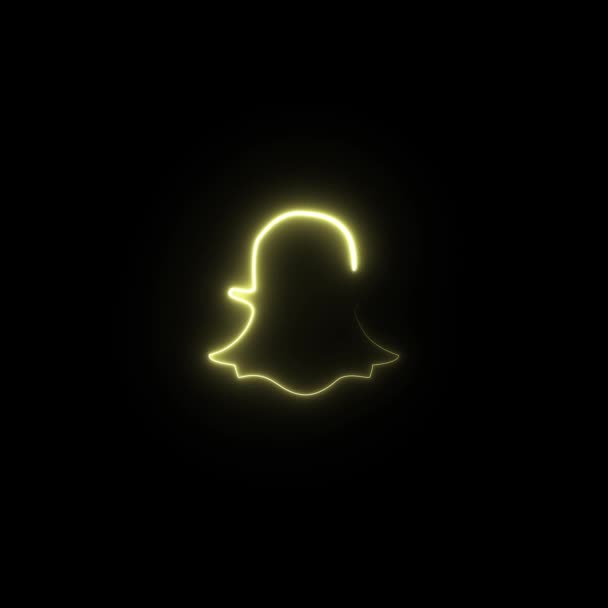 Logo Neonu Animovaného Snapchatu Průhledném — Stock video