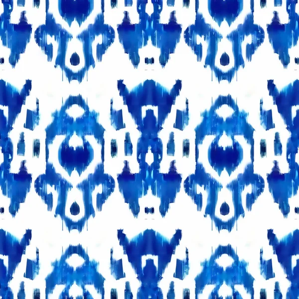 Синий Белом Фоне Традиционное Абстрактное Искусство Бесшовный Узор Ткани Индонезии — стоковое фото