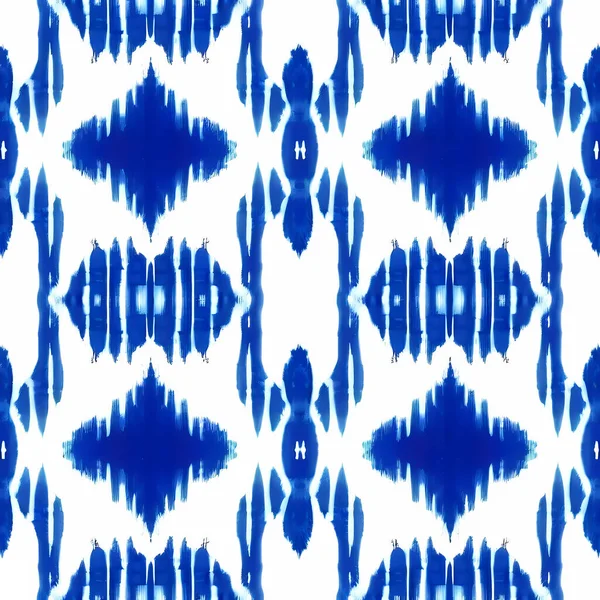 Синий Белом Фоне Традиционное Абстрактное Искусство Бесшовный Узор Ткани Индонезии — стоковое фото