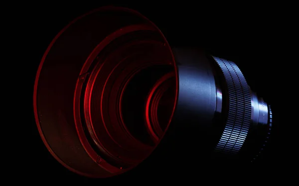Objectif Caméra Avec Lumière Rouge Lunaire — Photo
