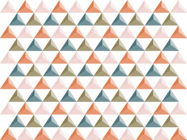 Kusursuz üçgen deseni. Renkli tekrarlama deseni. Geometrik vektör grafik soyut arkaplan. Vektör illüstrasyonu
