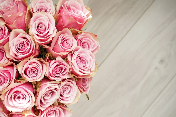 Красивый Яркий Цветочный Фон Аромат Розовых Роз Крупным Планом Пространством — стоковое фото