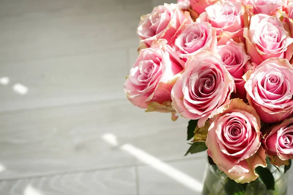 Красивый Яркий Цветочный Фон Аромат Розовых Роз Крупным Планом Пространством — стоковое фото