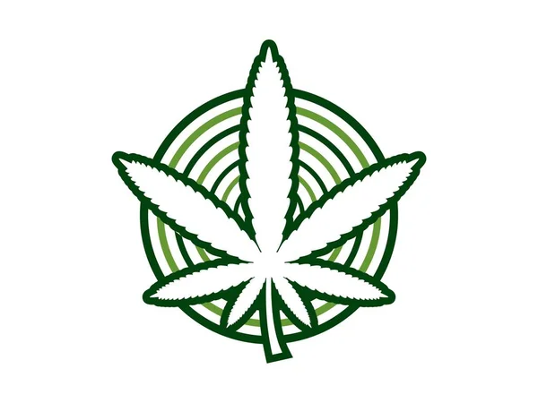 Cannabis Forme Circulaire Derrière — Image vectorielle