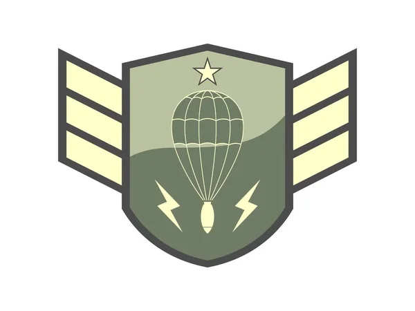 Escudo Militar Com Asas Lança Paraquedas Interior — Vetor de Stock
